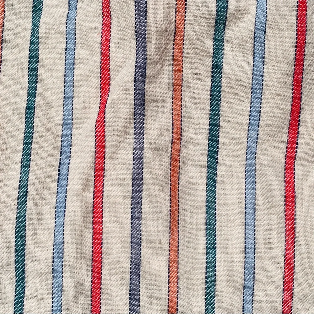 NWT Madewell Rainbow Stripe Shorts S Pull On Drawstring Cotton Linen - Picture 6 of 11